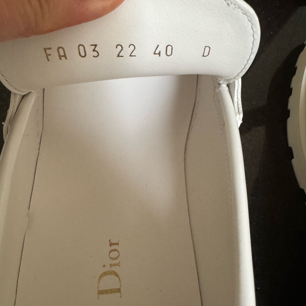 Dior White Flats with Metallic Accent - Picture 4 of 9